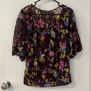 Express Sheer Floral Blouse (M)